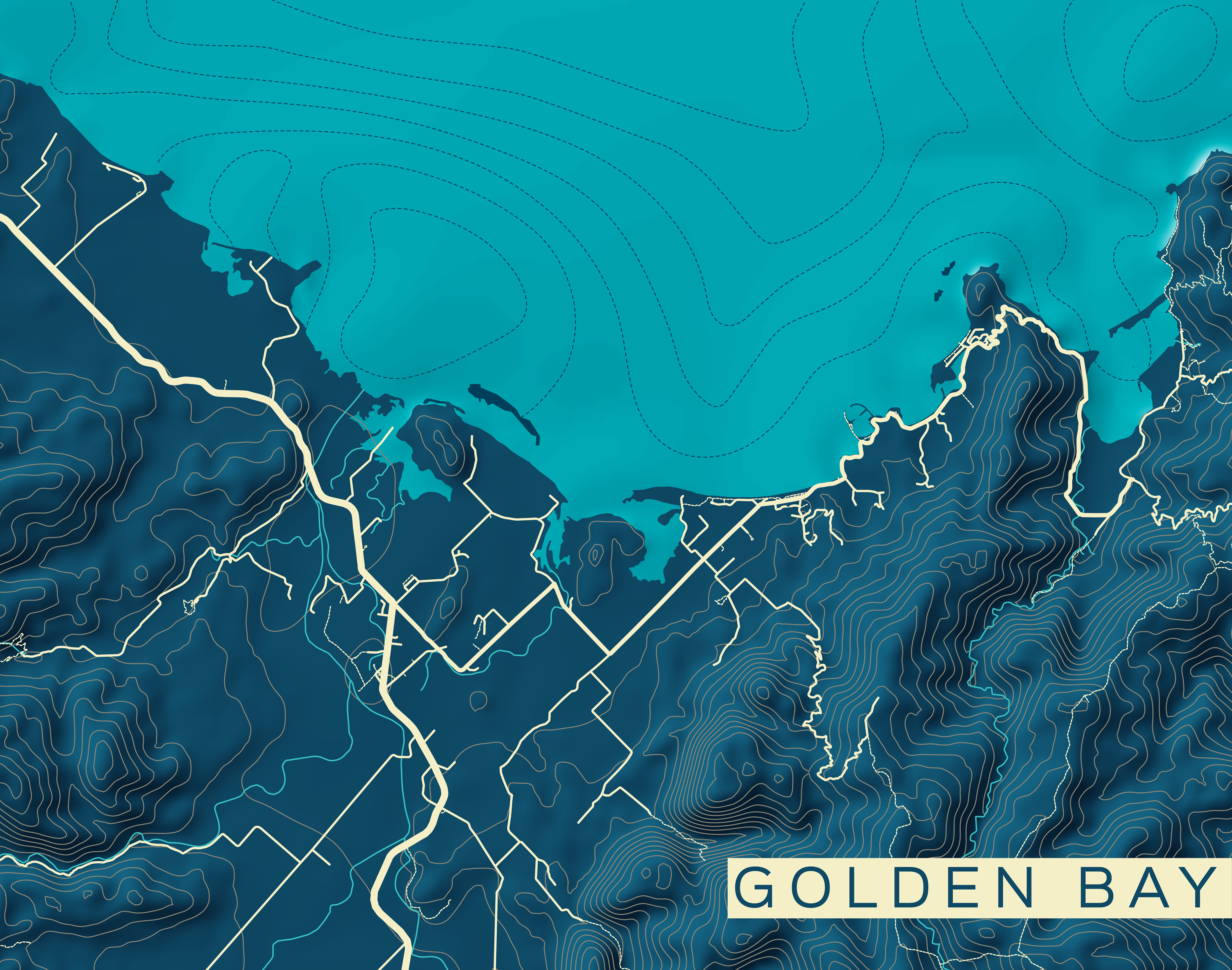 Golden Bay City Map - Blue