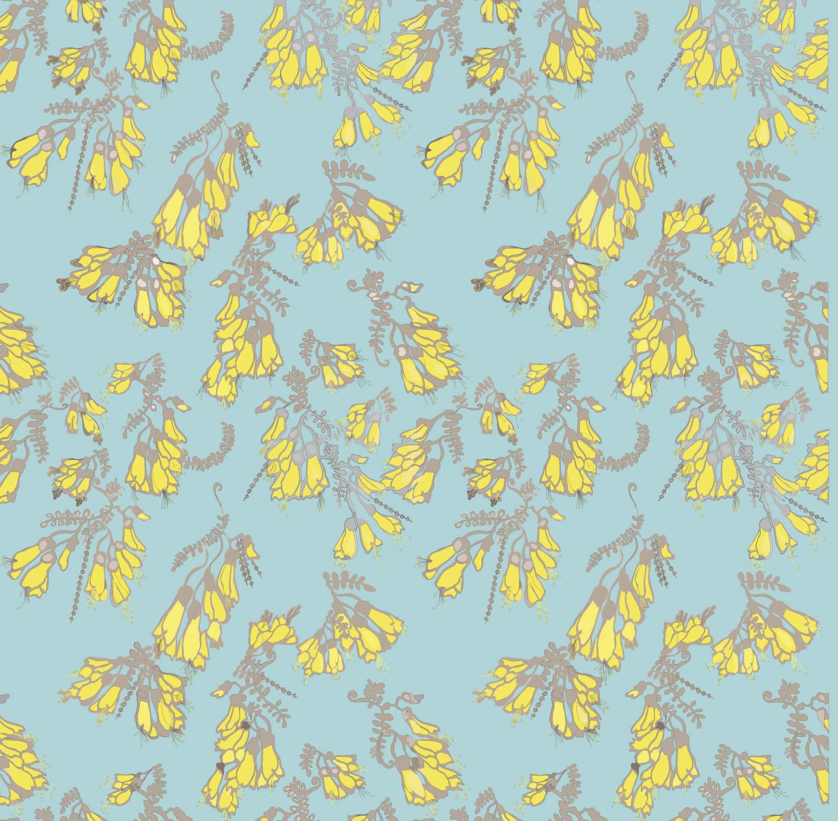 Daylight/Yellow Kowhai Flower Wallpaper