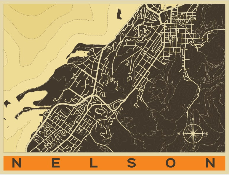 Nelson City Map - Retro