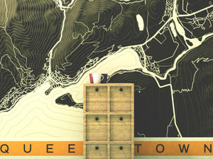 Queenstown City Map Wallpaper - Retro