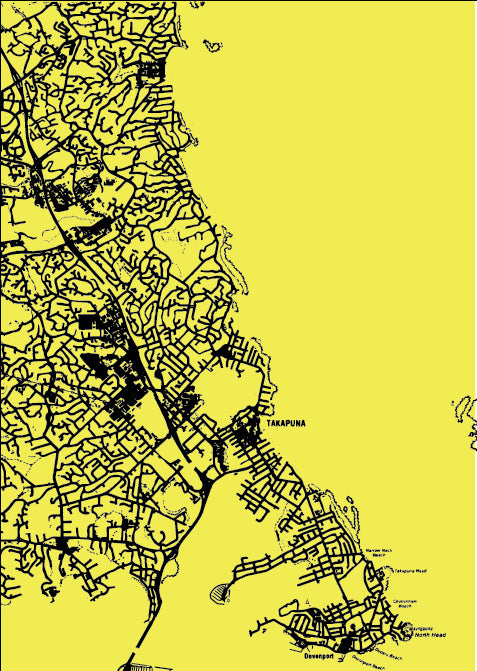 Takapuna Map - Yellow